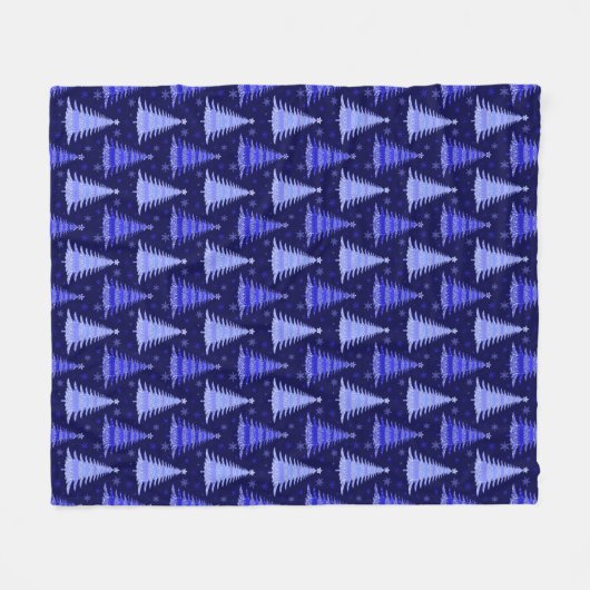 Weihnachtsbaum Blaues Muster Design Fleece Blanket (Vorderseite (Horizontal))