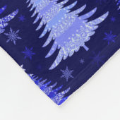Weihnachtsbaum Blaues Muster Design Fleece Blanket (Ecke)