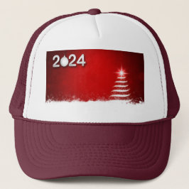 Weihnachtsbaum blinkend Rot-Farbe Hintergrund-Cap Truckerkappe