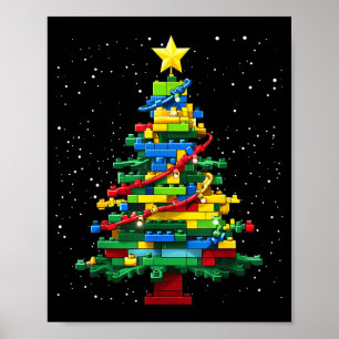 Weihnachtsbaum Block Ziegel Bauen Xmas Master Baum Poster