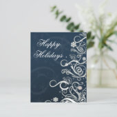 Weihnachtsbaum Blue Business Holiday Card (Stehend Vorderseite)