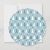 Weihnachtsbaum Blue Gray Weihnachtskreislauf Party Einladung (Rückseite)