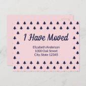 Weihnachtsbaum Blue Holiday Moving Ankündigung Postkarte (Vorne/Hinten)