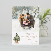 Weihnachtsbaum - Blue Note Foto Weihnachten Folieneinladung (Stehend vorne)