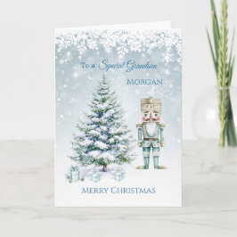 Weihnachtsbaum Blue Nutcracker Snowflakes Card Karte