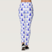 Weihnachtsbaum Blue Periwinkle Muster Design Leggings (Rückseite)