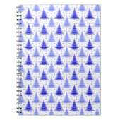 Weihnachtsbaum Blue Periwinkle Muster Design Notizblock (Vorderseite)