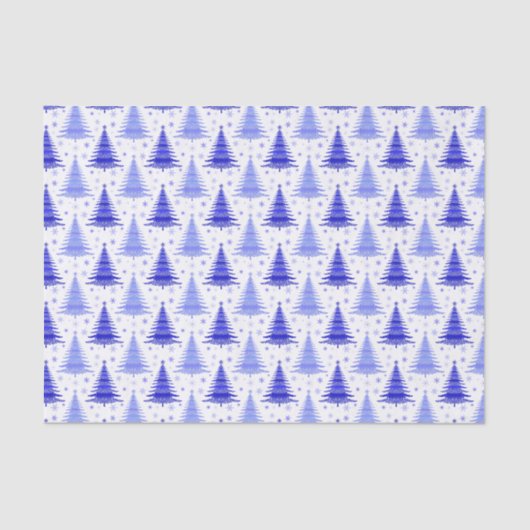 Weihnachtsbaum Blue Periwinkle Muster Design Seidenpapier (Vorderseite)