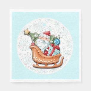 Weihnachtsbaum Blue Snowflakes Paper Serviette