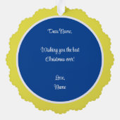 Weihnachtsbaum Blue & Yellow Paper Ornament Card Karte (Rückseite)
