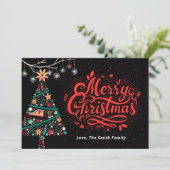 Weihnachtsbaum-Blume und Typografie Weihnachten (Stehend Vorderseite)