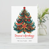 Weihnachtsbaum Bohemisch Ferienwohnungskarte Feiertagskarte (Stehend Vorderseite)