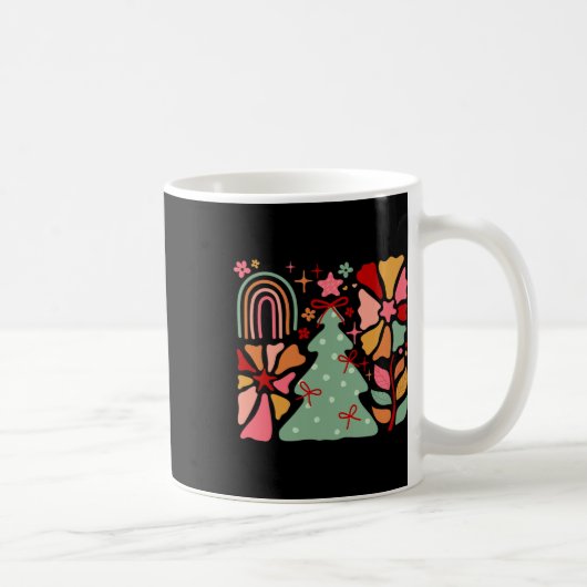 Weihnachtsbaum Boho Blume Art Xmas Familie Männer Kaffeetasse (Rechts)