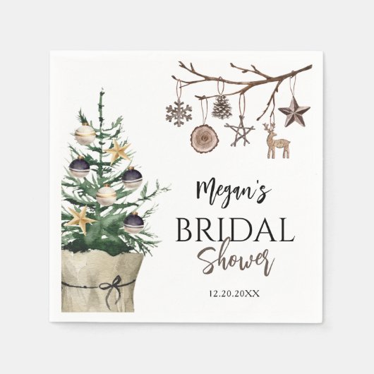 Weihnachtsbaum | Boho Winter Brautparty Paper Serviette (Vorderseite)