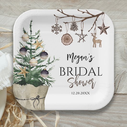 Weihnachtsbaum | Boho Winter Brautparty Pappteller