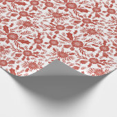 Weihnachtsbaum Botanisch Rot Geschenkpapier (Ecke)