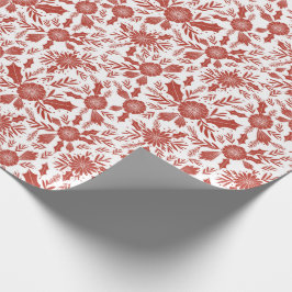 Weihnachtsbaum Botanisch Rot Geschenkpapier