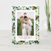 Weihnachtsbaum Botanisches Muster Foto Feiertagskarte (Vorderseite)