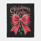 Weihnachtsbaum Bow Girly Ästhetische Weihnachtsfei Fleecedecke (Vorderseite)