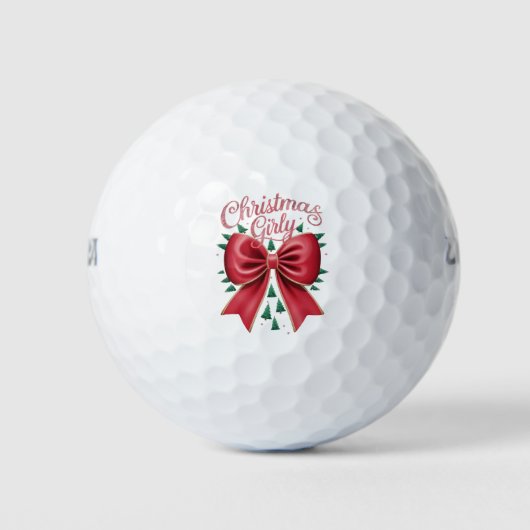 Weihnachtsbaum Bow Girly Ästhetische Weihnachtsfei Golfball (Vorderseite)