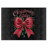 Weihnachtsbaum Bow Girly Ästhetische Weihnachtsfei Schneidebrett (Vorderseite)
