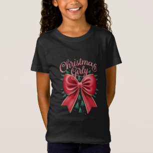 Weihnachtsbaum Bow Girly Ästhetische Weihnachtsfei T-Shirt