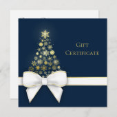 Weihnachtsbaum Bow Gold Snowflakes Blue Geschenkka (Vorne/Hinten)