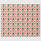 Weihnachtsbaum & Bow Muster Wrapping Paper Roll Geschenkpapier (Flach)