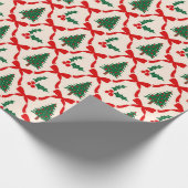 Weihnachtsbaum & Bow Muster Wrapping Paper Roll Geschenkpapier (Ecke)