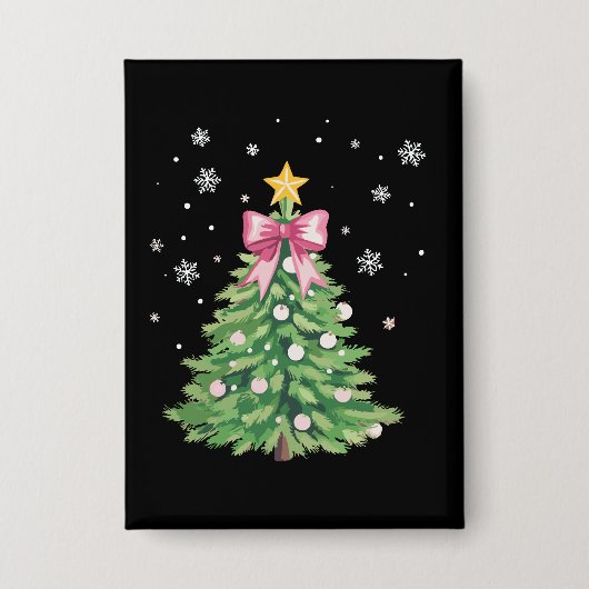 Weihnachtsbaum Bow Xmas Urlaub Button (Vorderseite)