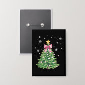 Weihnachtsbaum Bow Xmas Urlaub Button (Vorderseite/Rückseite)