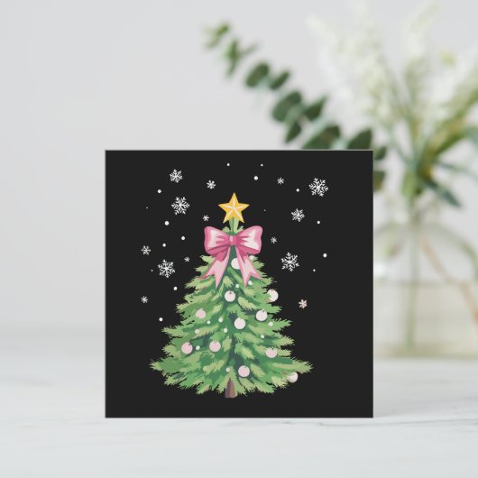 Weihnachtsbaum Bow Xmas Urlaub Feiertagskarte (Stehend Vorderseite)