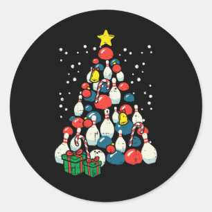 Weihnachtsbaum Bowling Xmas Bowler Player Men Wome Runder Aufkleber