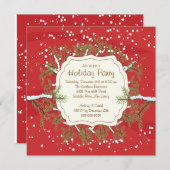 Weihnachtsbaum-Branch-Schneeflocken-Feier Einladung (Vorne/Hinten)