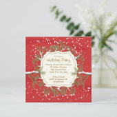 Weihnachtsbaum-Branch-Schneeflocken-Feier Einladung (Stehend Vorderseite)