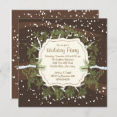 Weihnachtsbaum-Branch-Schneeflocken-Feier Einladung (Vorne/Hinten)