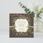 Weihnachtsbaum-Branch-Schneeflocken-Feier Einladung (Stehend Vorderseite)