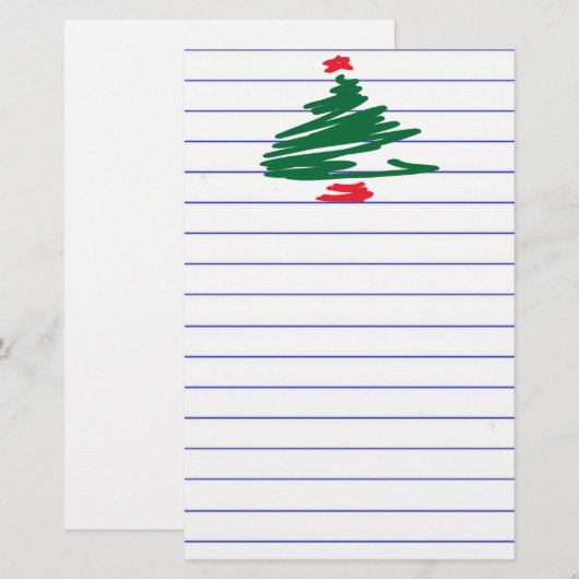 Weihnachtsbaum Briefpapier (Vorne/Hinten)