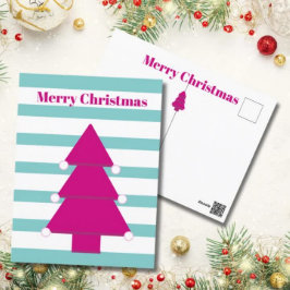 Weihnachtsbaum Bright Pink Begrüßung PostCard Postkarte