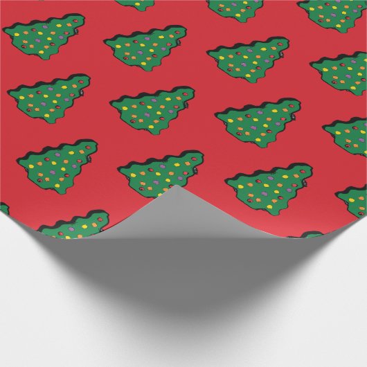 Weihnachtsbaum Brownie Cake Geschenkpapier (Ecke)