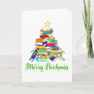 Weihnachtsbaum Buch, Weihnachten Buchliebhaber Karte