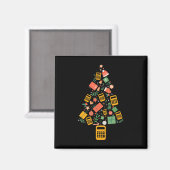 Weihnachtsbaum Buchhalter Rechner Finanzen Chris Magnet (Vorderseite/Rückseite)