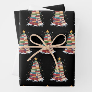Weihnachtsbaum Buchliebhaber Lehrer Bibliothekar B Geschenkpapier Set