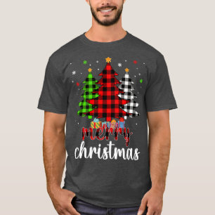 Weihnachtsbaum Buffalo Kariert Red White Green Wei T-Shirt