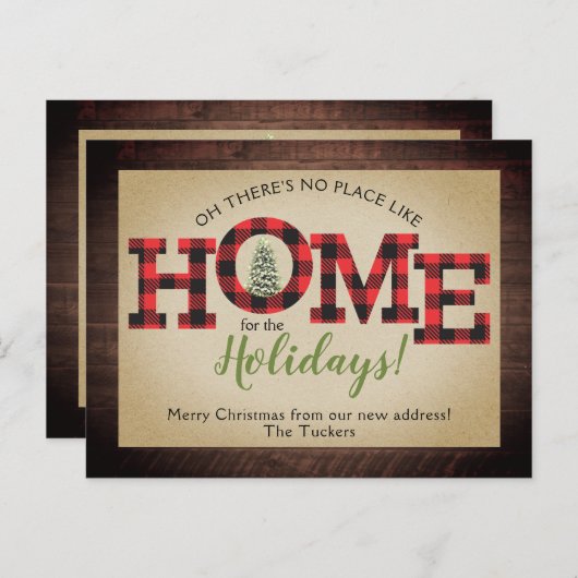 Weihnachtsbaum Buffalo Kariert Rustikale Neue ZUHA Postkarte (Vorne/Hinten)