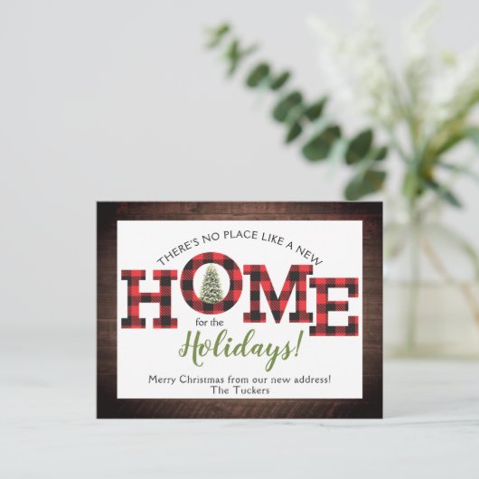 Weihnachtsbaum Buffalo Kariert Rustikale Neue ZUHA Postkarte (Stehend Vorderseite)