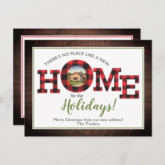 Weihnachtsbaum Buffalo Kariert Rustikales New ZUHA Postkarte (Vorne/Hinten)