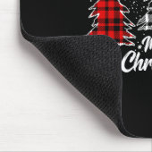 Weihnachtsbaum Büffel Karo Rot Weiß Grün Xmas Mousepad (Ecke)