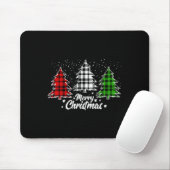 Weihnachtsbaum Büffel Karo Rot Weiß Grün Xmas Mousepad (Mit Mouse)