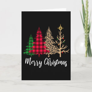 Weihnachtsbaum Büffelkariert Rot Grün Leopard Xma Karte